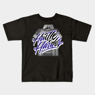 Hustle Harder Dark Concord Kids T-Shirt